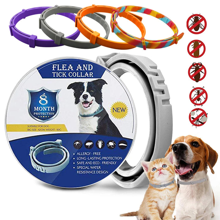 Professional 8 Month Protection Flea & Tick Collar Anti-Mosquito Silicone Dog Collar Universal Wear Resistant Cat Necklace Corgi